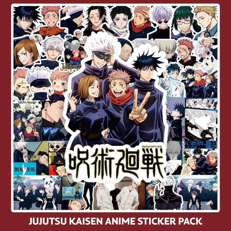 Jujutsu Kaisen Anime Stickers Pack, Gojo Satoru Manga Style Stickers ...