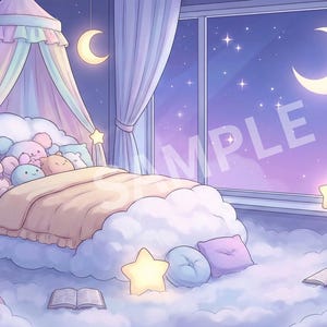 Yume Kawaii VTuber Background: Cloud Kingdom Stream Overlay (download digitale)