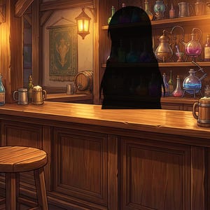 Fantasy Tavern Guild Hall VTuber Bakgrund + Schema Mall: RPG Stream Overlay Pack (14 Filer) Digital Nedladdning