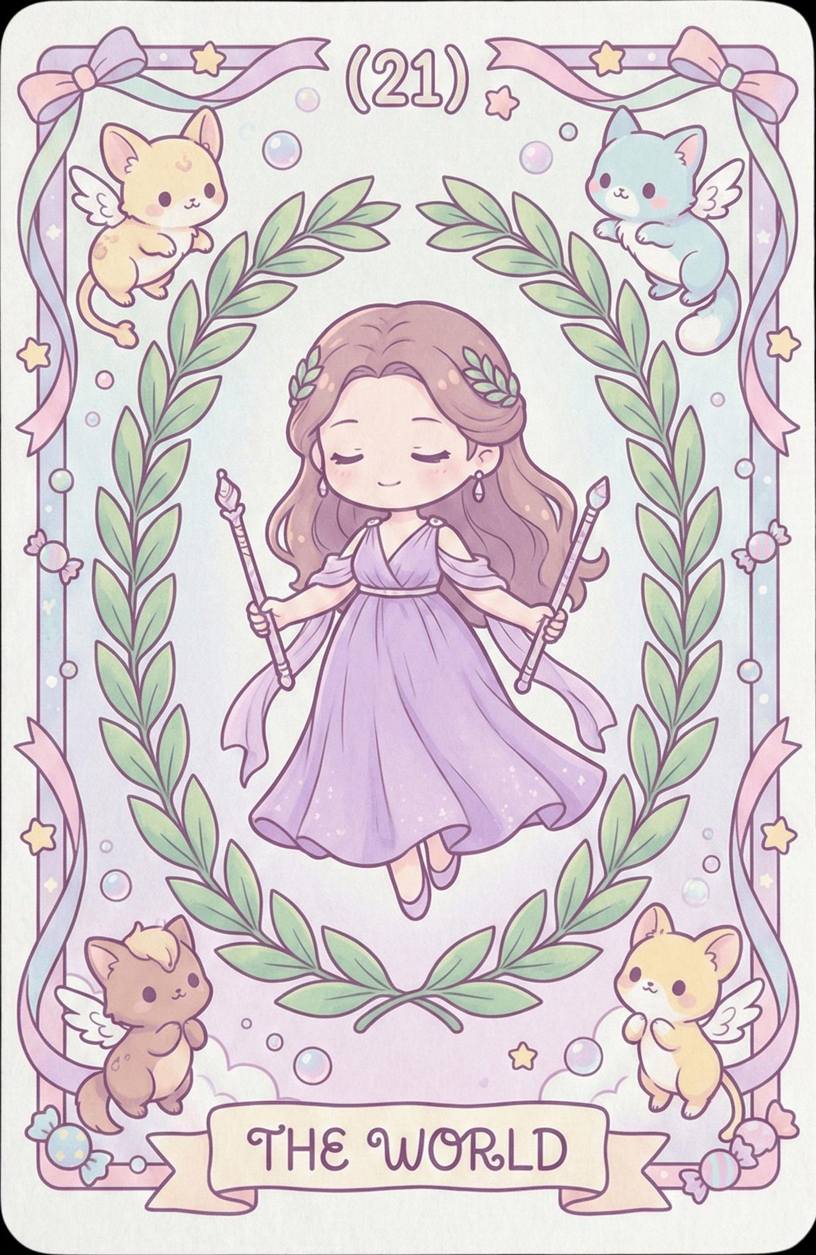 Magor Cibi Kawaii Tarot Deck - Chibi Anime, Pastel Major Arcana (digital Download ...