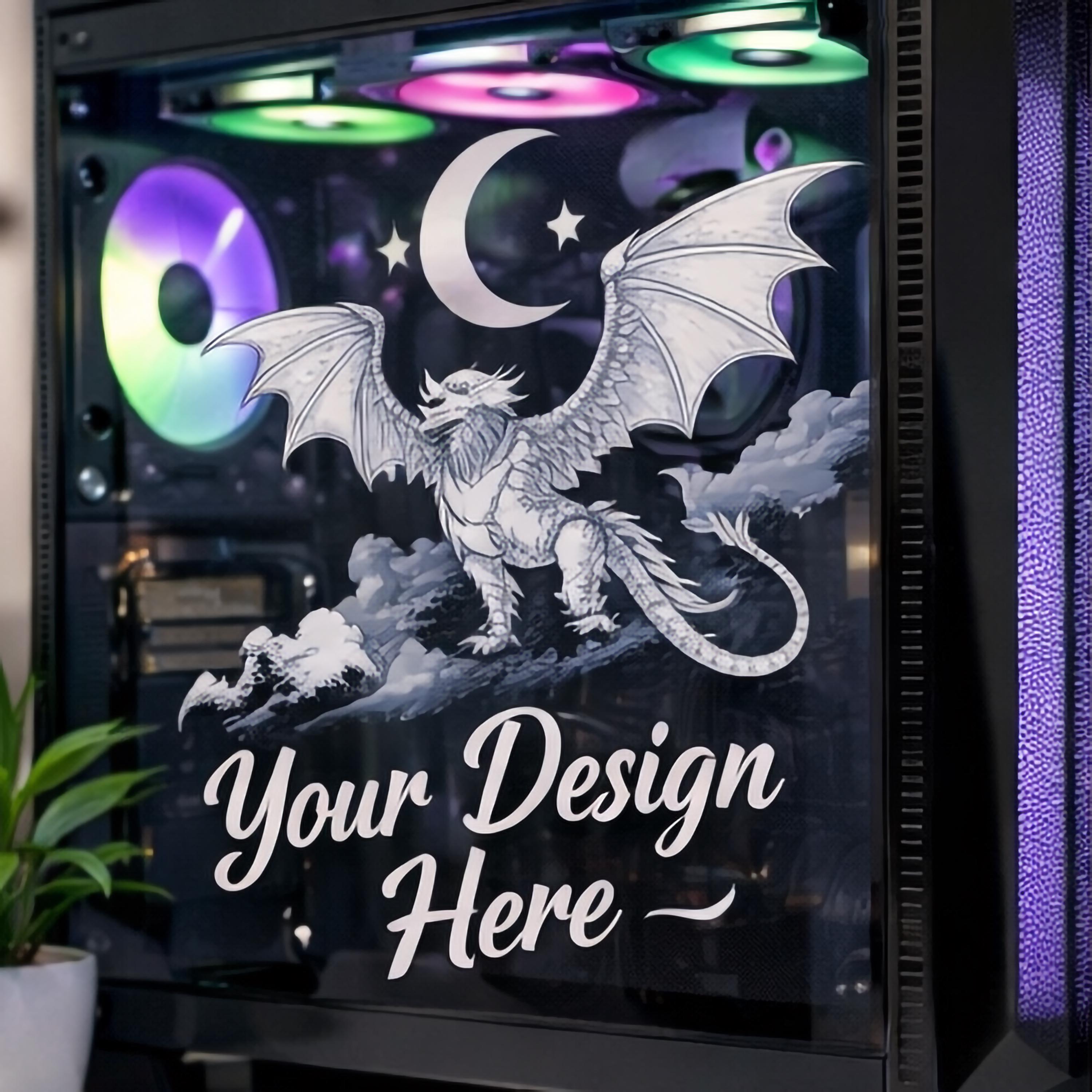 Custom Image PC Case Skin - Personalized Static Cling for Tempered ...