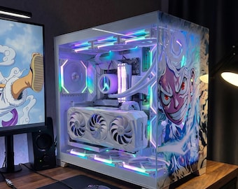 Anime Style PC-Gehäuse Aufkleber für gehärtetes Glas - Benutzerdefinierte Größe, kein Kleber, RGB freundlich