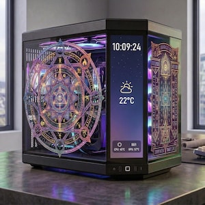 Mystical Rune PC Case Glass Skin | Magic Circle for Tempered Glass | Aesthetic Gaming PC Decor | Custom Computer Mod Decal