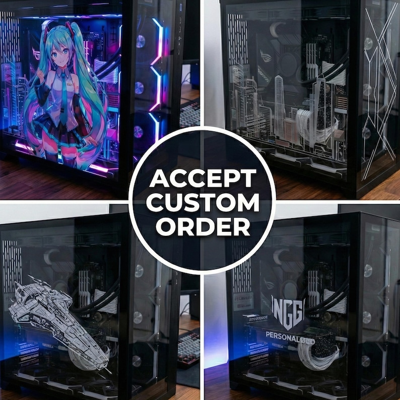 Custom PC Case Skin | Your Image Here | Personalized Static Cling for ...