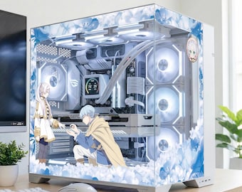 Frieren and Himmel PC Skin - Blue Moonweed Anime Case Wrap for PC - Custom Static Cling PC Decor - Hero Himmel Ring Proposal