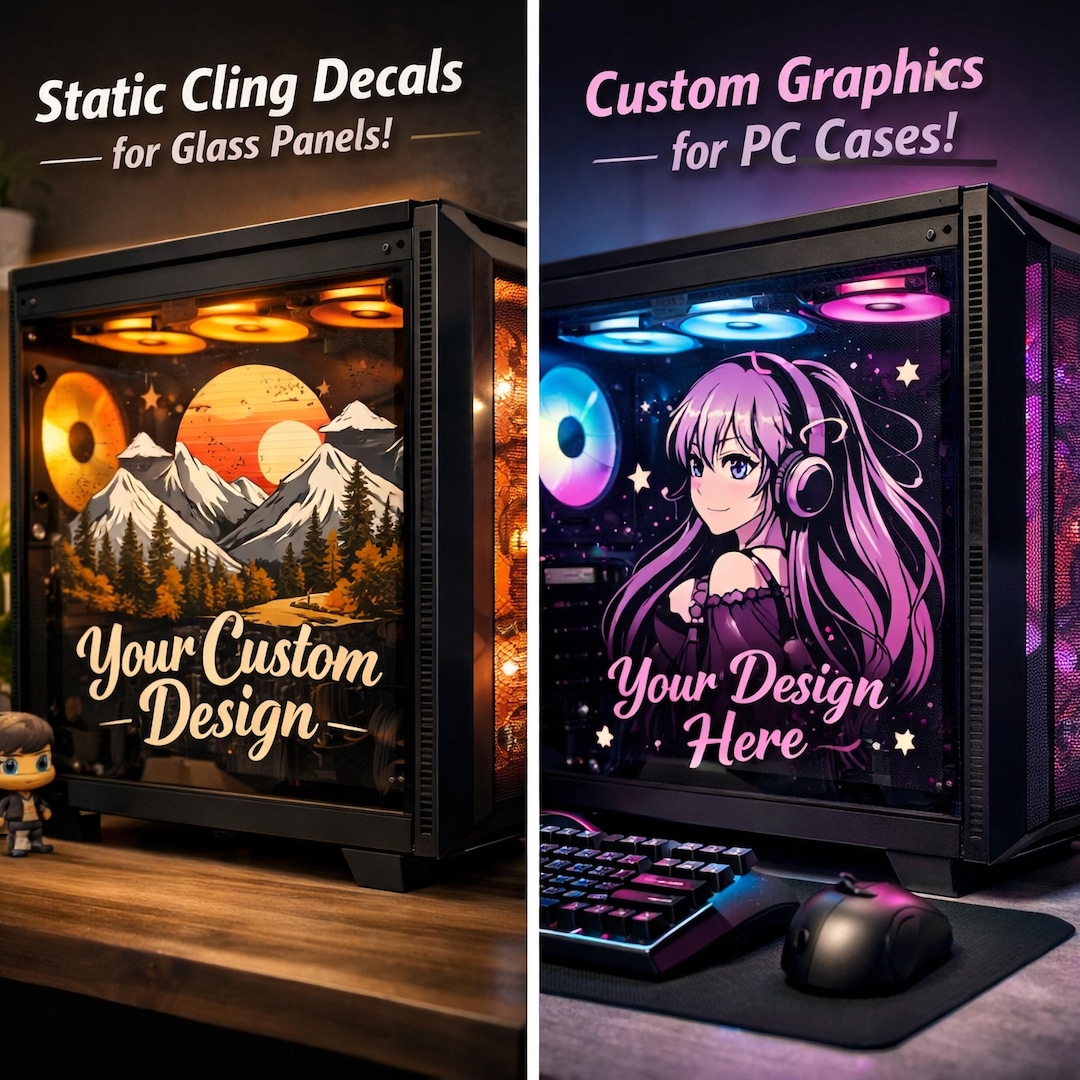 Custom PC Case Skin | Your Image Here | Personalized Static Cling for ...