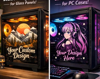 Benutzerdefinierte PC-Hüllenhaut | Ihr Bild hier | Personalisiertes Static Cling für gehärtetes Glas | Wiederverwendbarer Computer Aufkleber | Gaming-Set-Zubehör