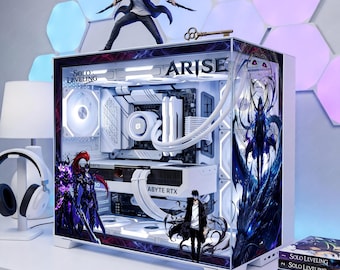 Sung Jinwoo PC Case Skin - Shadow Monarch Solo Leveling PC Skin Decal for Hyte Y70 Lian Li O11 Fishtank Case- Anime Gaming Mod Wrap