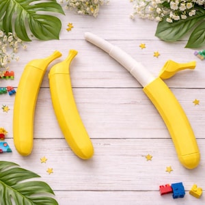 Infällbar banankniv – Skämtleksak med teleskopisk dolk, skämtpresent, partytrick