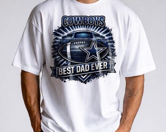 Dallas Mascot Football Best Dad Ever Shirt PNG, Vintage Dallas Father's Day T-Shirt Design, Clip Art (Digital Download)