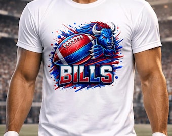 Camiseta del equipo de fútbol americano de Buffalo (imagen PNG), diseño de fútbol americano (imagen PNG), regalo para aficionados al fútbol americano (descarga digital).