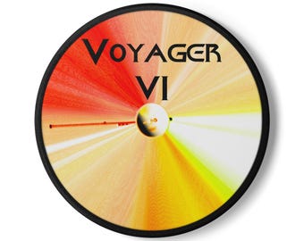 Sottobicchiere in ceramica con grafica della navicella spaziale Voyager VI / missione spaziale, disco d'oro