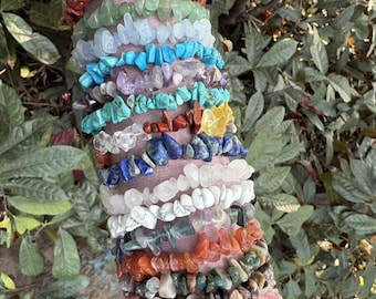 Handmade Crystal Chip Bracelet for Positive Energy, Healing, Balance & Unique Everyday Style Jewelry Gift