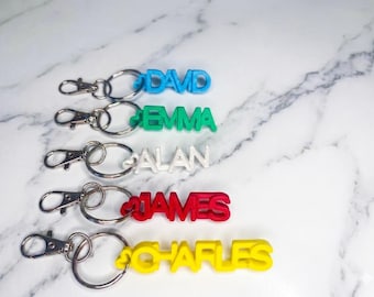 Custom 3D Printed Name Keychain - Personalized Key Ring - Etsy