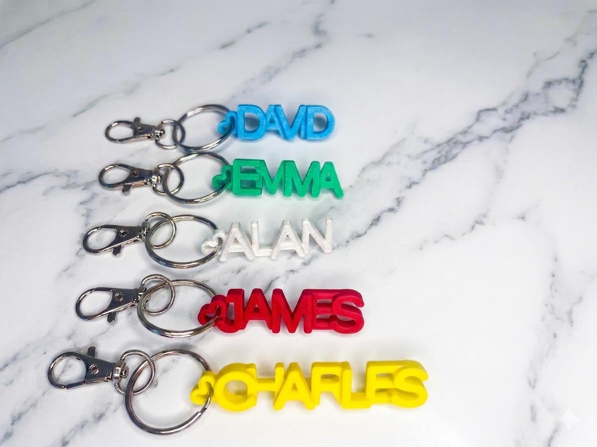 Custom 3D Printed Keychain - Personalized Key Ring - Etsy