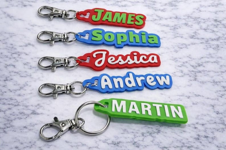Custom 3D Printed Name Keychain - Personalized Key Ring - Etsy