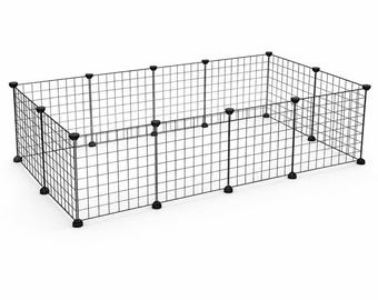 Metal Wire Small Animal Playpen Cage, DIY Indoor Pet Fence for Rabbits, Guinea Pigs