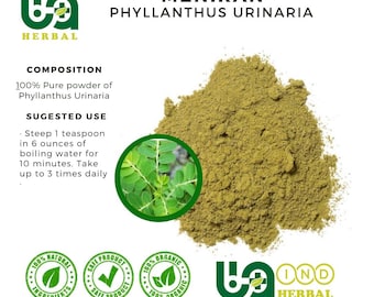 Poudre d'amère de chambre ou de grande plante (Phyllanthus U.) Herbes naturelles fraîches biologiques WildCrafted