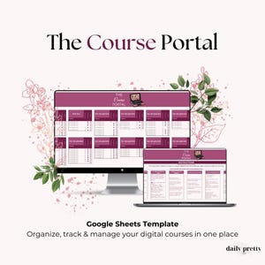 Digital Course Portal Google Sheets Template | Course Creator Dashboard | Online Course Organizer | Editable Course Management