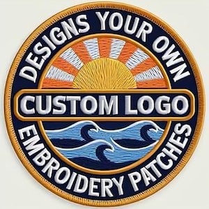 Toppe ricamate personalizzate: carica il tuo logo, nome o citazione (da applicare con ferro da stiro o da cucire).