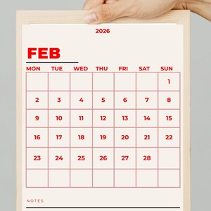Academic Student Calendar 2026 Printable | Minimal Monthly Calendar ...