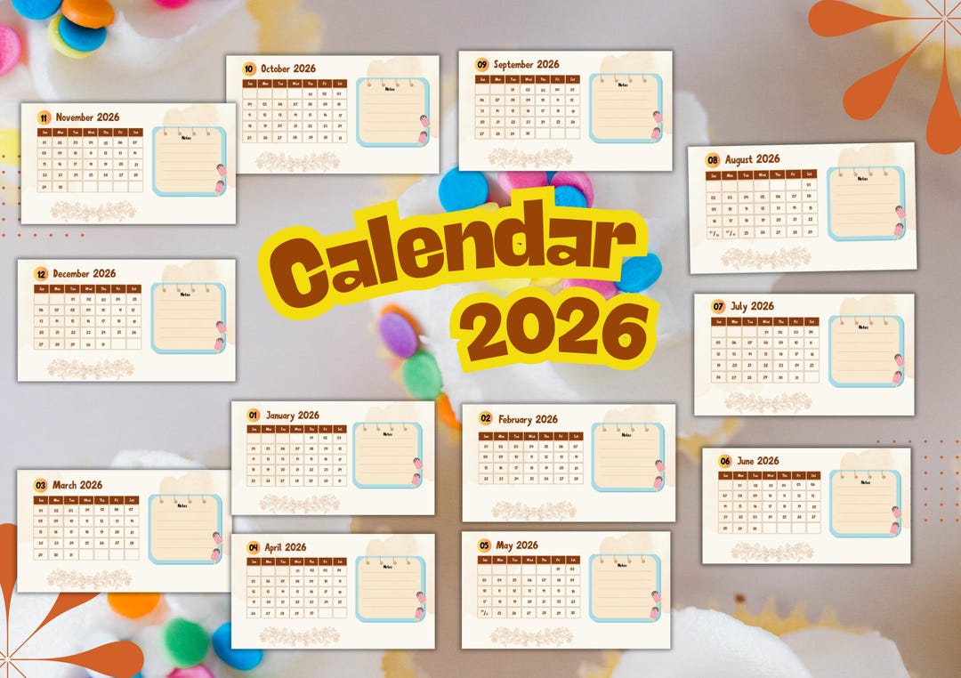 Printable 2026 Calendar, A4 A3 A5 PDF, Minimal Wall Calendar - Etsy UK