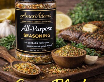 AmariAdonis All-Purpose Seasoning | Savory Blend for Chicken, Fish, Vegetables & More | Handcrafted Gourmet Spice Mix
