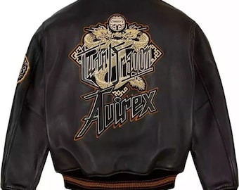 Avirex Echtleder Bomberjacke für Herren: Klassischer amerikanischer Flugstil