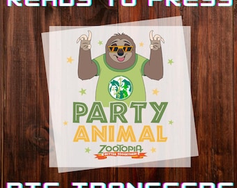 Flash Party Animal Zootopia Ready to Press DTF Transfer, Iron-on