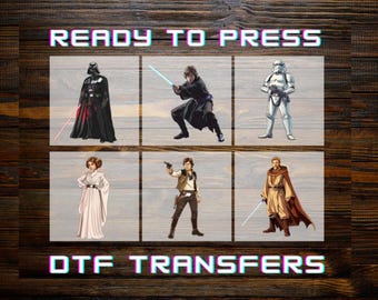 Star Wars Characters Ready to Press DTF Transfer, Iron-on