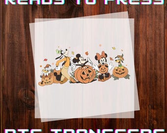 Mickey and Friends Pumpkins DTF, Mickey Co Fall Ready to Press DTF Transfer, Disney Autumn Vibes Iron-on