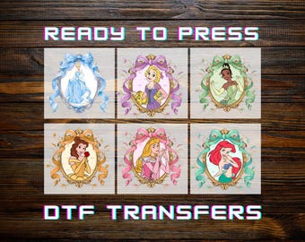 Coquette Bow Princesses Matching Group DTFs, Ready to Press Transfers, Iron-on