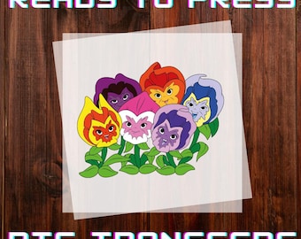Talking Flowers Alice in Wonderland Ready to Press DTF Transfer, Iron-on