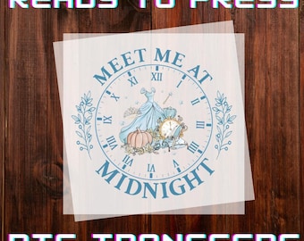 Meet Me At Midnight Cinderella Ready to Press DTF Transfer, Iron-on