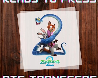Zootopia Snake and Cast Ready to Press DTF Transfer, Iron-on