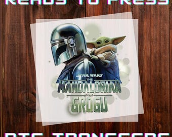 Mandalorian and Grogu DTF, Star Wars Movie Read to Press Transfer, Galaxy's Edge Party DTF,  Star Wars Movie Iron-on