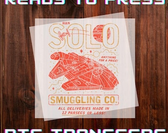 Retro Han Solo Smuggling Co Star Wars Ready to Press DTF Transfer, Iron-on
