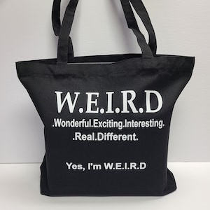 W.E.I.R.D. Black Denim Book Bag