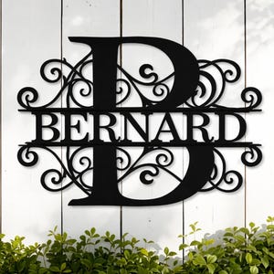 Custom Metal Sign, Personalized House Sign, Monogram Name Wall Art, Entryway Porch Decor, Custom Gift for Wedding Home, Metal Cutout Sign