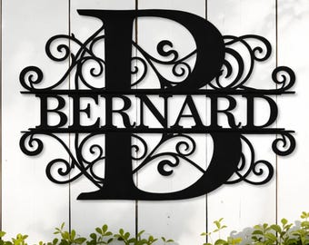 Custom Metal Sign, Personalized House Sign, Monogram Name Wall Art, Entryway Porch Decor, Custom Gift for Wedding Home, Metal Cutout Sign