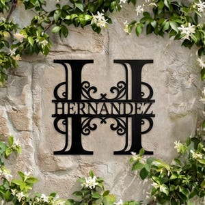 Personalized Metal Name Sign Stake,Custom Letter Plaque for Garden,Unique Art Deco Decor,Outdoor Last Name Sign,Anniversary Gift for Couple