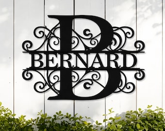 Custom Metal Sign, Personalized House Sign, Monogram Name Wall Art, Entryway Porch Decor, Custom Gift for Wedding Home, Metal Cutout Sign
