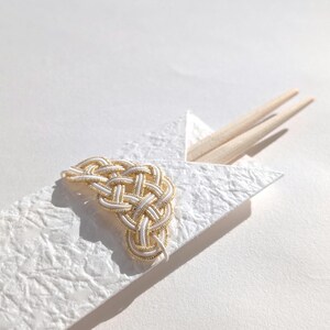 Japanese Hinoki Chopstick Set for 2 with Mizuhiki Washi Holders, Handmade Table Decor, Made in Japan