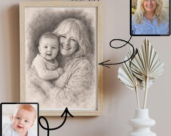 "Individuelles Portrait - ""Geliebte"" zum Foto hinzufügen, Kohle (Digitale Datei)"
