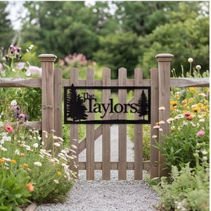 Custom Family Name Sign, Metal Sign , Pine Trees, Outdoor Sign, Cabin Decor, Personalized Sign, Lake Home Decor