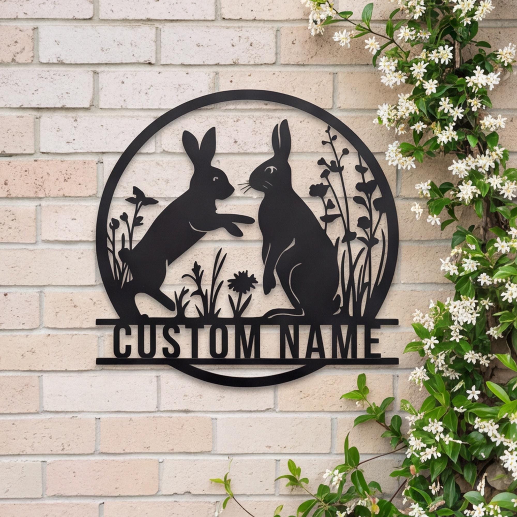 Metal Rabbits Yard Art - Etsy