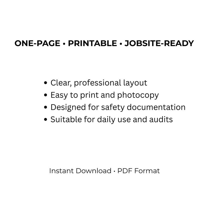 Safe Work Procedure SWP Form Printable PDF for Workplace Safety - Etsy