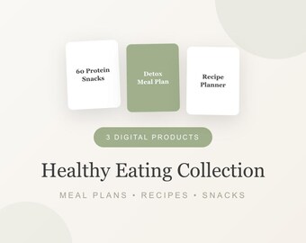 Bundel gezond eten | Maaltijdschema Receptplanner digitaal | Eiwitrijke snacks | iPad GoodNotes | Afdrukbare pdf-voedingskit