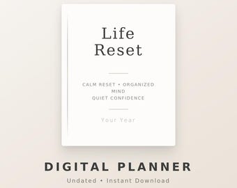 Life Reset Guide – Calm Digital Guide for a Fresh Start, Undated Reset Workbook PDF