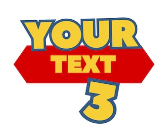 Bewerkbaar Toy Story-verjaardagslogo, aangepast shirtontwerp (SVG, PNG, digitale pdf-download)